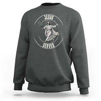 Christian Tennis Funny Gift For Believers Sweatshirt Jesus Serves - Wonder Print Shop