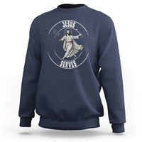 Christian Tennis Funny Gift For Believers Sweatshirt Jesus Serves - Wonder Print Shop