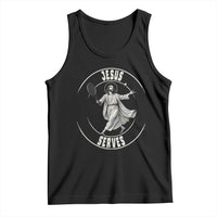 Christian Tennis Funny Gift For Believers Tank Top Jesus Serves - Wonder Print Shop