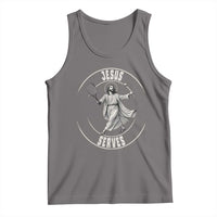 Christian Tennis Funny Gift For Believers Tank Top Jesus Serves - Wonder Print Shop