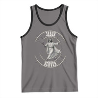 Christian Tennis Funny Gift For Believers Tank Top Jesus Serves - Wonder Print Shop