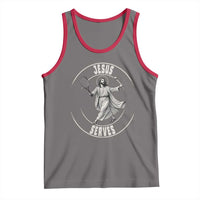 Christian Tennis Funny Gift For Believers Tank Top Jesus Serves - Wonder Print Shop