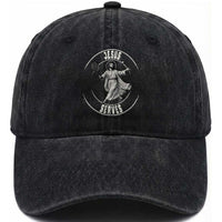 Christian Tennis Funny Gift For Believers Washed Cotton Baseball Cap Jesus Serves