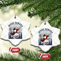 Christian Tennis Lover Gift Ceramic Ornament Funny Christian Gift - Wonder Print Shop