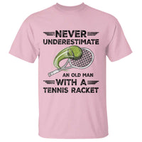 Funny Tennis Quote T Shirt Never Underestimate An Old Man With A Tennis Racket - Wonder Print Shop