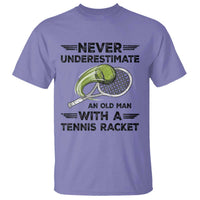Funny Tennis Quote T Shirt Never Underestimate An Old Man With A Tennis Racket - Wonder Print Shop