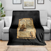 Vintage Newspaper Rosa Parks Throw Blanket One Person Can Change The World Quote