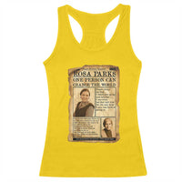 Vintage Newspaper Rosa Parks Racerback Tank Top One Person Can Change The World Quote