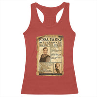 Vintage Newspaper Rosa Parks Racerback Tank Top One Person Can Change The World Quote
