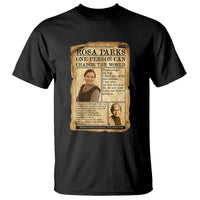 Vintage Newspaper Rosa Parks T Shirt One Person Can Change The World Quote