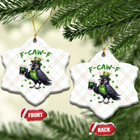 F Caw F Raven Lover Ceramic Ornament Funny St Patricks Day Gift