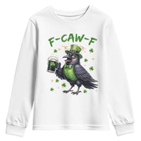 F Caw F Raven Lover Youth Sweatshirt Funny St Patricks Day Gift