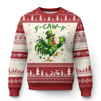 F Caw F Drunk Irish Chicken Ugly Christmas Sweater Funny St Patricks Day Gift