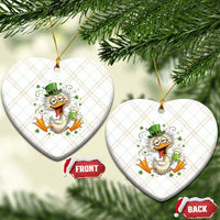 Funny Drunk Irish Duck Ceramic Ornament St Patricks Day Gift