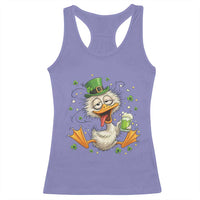 Funny Drunk Irish Duck Racerback Tank Top St Patricks Day Gift