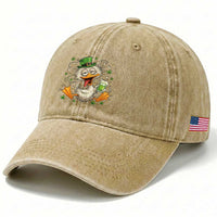 Funny Drunk Irish Duck Washed Cotton Baseball Cap St Patricks Day Gift