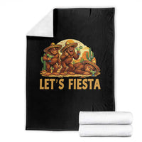 Funny Drunk Bigfoot Cinco De Mayo Throw Blanket Lets Fiesta Party Gift