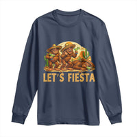 Funny Drunk Bigfoot Cinco De Mayo Long Sleeve Shirt Lets Fiesta Party Gift