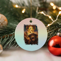 Funny Bigfoot Alien Selfie Ceramic Ornament Cinco De Mayo Party Gift