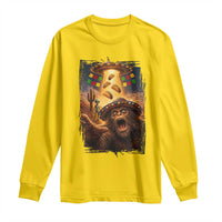 Funny Bigfoot Alien Selfie Long Sleeve Shirt Cinco De Mayo Party Gift