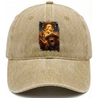 Funny Bigfoot Alien Selfie Washed Cotton Baseball Cap Cinco De Mayo Party Gift