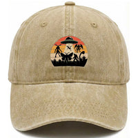 Retro Sunset Cryptid Squad Washed Cotton Baseball Cap Cryptid Lover Gift