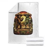Funny Bigfoot Chupacabra Cinco De Mayo Throw Blanket Cryptid Lover Gift
