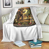 Funny Bigfoot Chupacabra Cinco De Mayo Throw Blanket Cryptid Lover Gift
