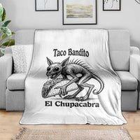 Funny Chupacabra Taco Bandito Throw Blanket Gift For Mexican Food Fan