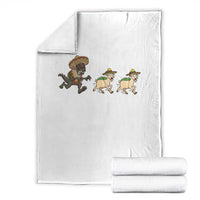 Funny Mexican Fiesta Gift Throw Blanket Chupacabra Chasing Taco Goat