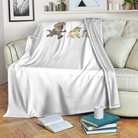 Funny Mexican Fiesta Gift Throw Blanket Chupacabra Chasing Taco Goat