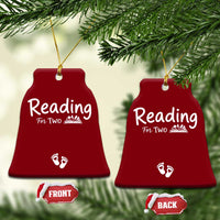 Pregnancy Announcement For Book Lovers Ceramic Ornament Reading For Two