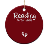 Pregnancy Announcement For Book Lovers Ceramic Ornament Reading For Two