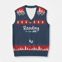 Pregnancy Announcement For Book Lovers V-Neck Knit Sweater Vest Reading For Two