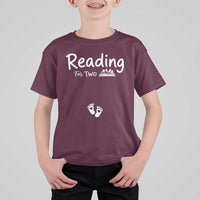 Pregnancy Announcement For Book Lovers T Shirt For Kid Reading For Two