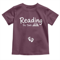 Pregnancy Announcement For Book Lovers Toddler T Shirt Reading For Two
