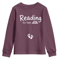 Pregnancy Announcement For Book Lovers Youth Sweatshirt Reading For Two