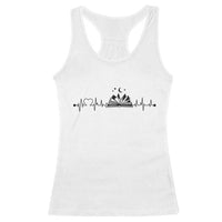 Bookaholic Heartbeat Graphic Racerback Tank Top Vintage Reader Lifeline Gift