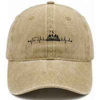 Bookaholic Heartbeat Graphic Washed Cotton Baseball Cap Vintage Reader Lifeline Gift