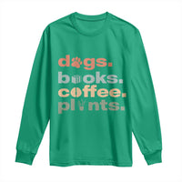 Funny Introvert Life Lover Long Sleeve Shirt Dogs Books Coffee And Plants