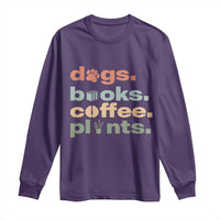 Funny Introvert Life Lover Long Sleeve Shirt Dogs Books Coffee And Plants