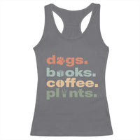 Funny Introvert Life Lover Racerback Tank Top Dogs Books Coffee And Plants