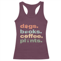 Funny Introvert Life Lover Racerback Tank Top Dogs Books Coffee And Plants