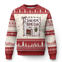 Tired Moms Book Club Ugly Christmas Sweater Funny Coffee And Books Mom Gift
