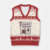 Tired Moms Book Club V-Neck Knit Sweater Vest Funny Coffee And Books Mom Gift