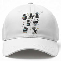Bookish Black Cat Baseball Cap Funny Librarian Cat Lover Gift