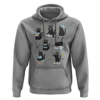 Bookish Black Cat Hoodie Funny Librarian Cat Lover Gift