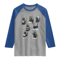 Bookish Black Cat Raglan Shirt Funny Librarian Cat Lover Gift