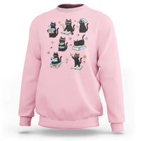 Bookish Black Cat Sweatshirt Funny Librarian Cat Lover Gift