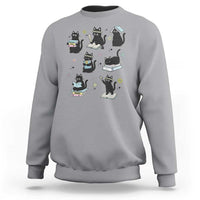 Bookish Black Cat Sweatshirt Funny Librarian Cat Lover Gift